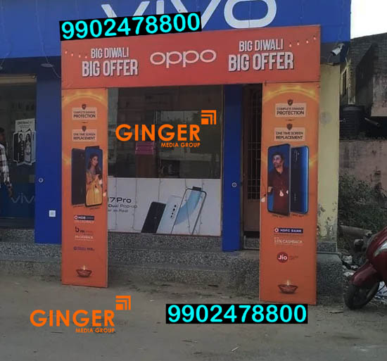 Arch Gate Branding in Lucknow for Oppo Brand that showing big offer for Diwali
