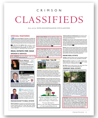 Classified Section of a magazine