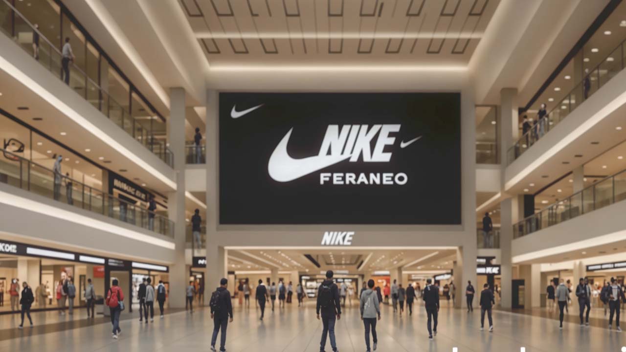 A digital ad in a mall