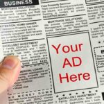 An image of an ad space in a newspaper