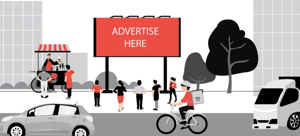 An outdoor hoarding space to advertise