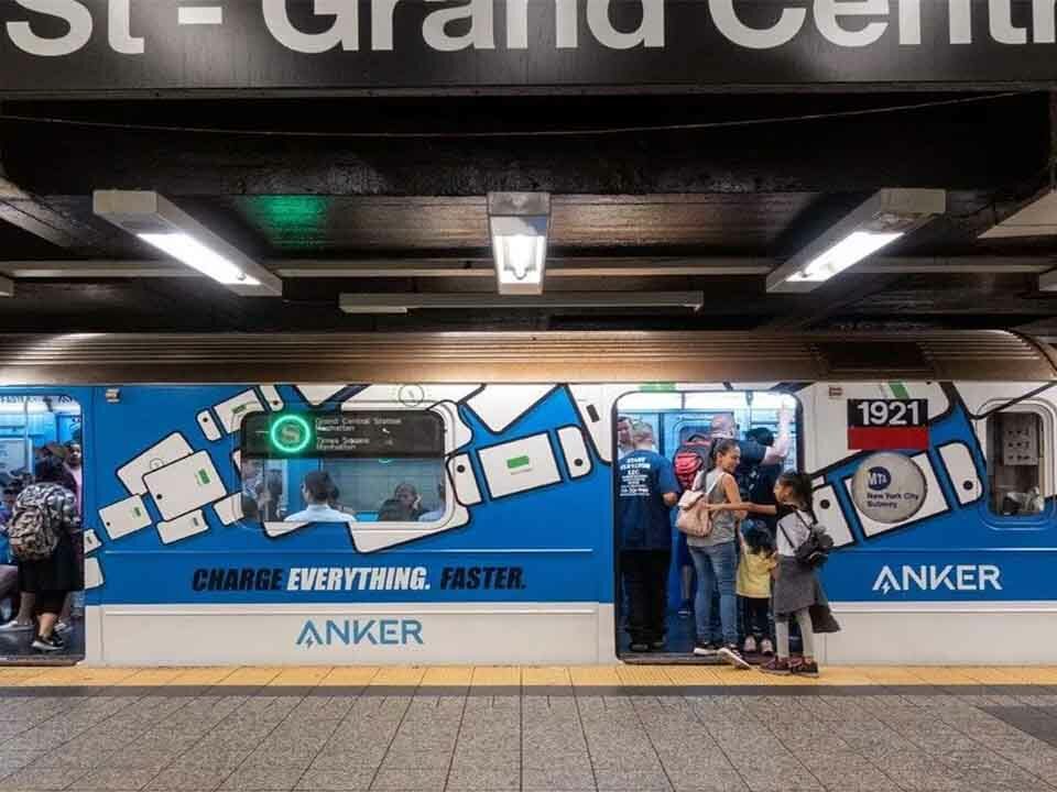 Railway station adverts