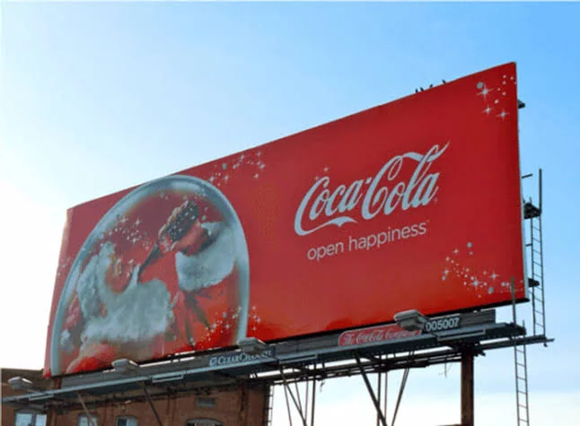 A static billboard of Coca-Cola.