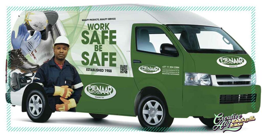 Advertising on a van