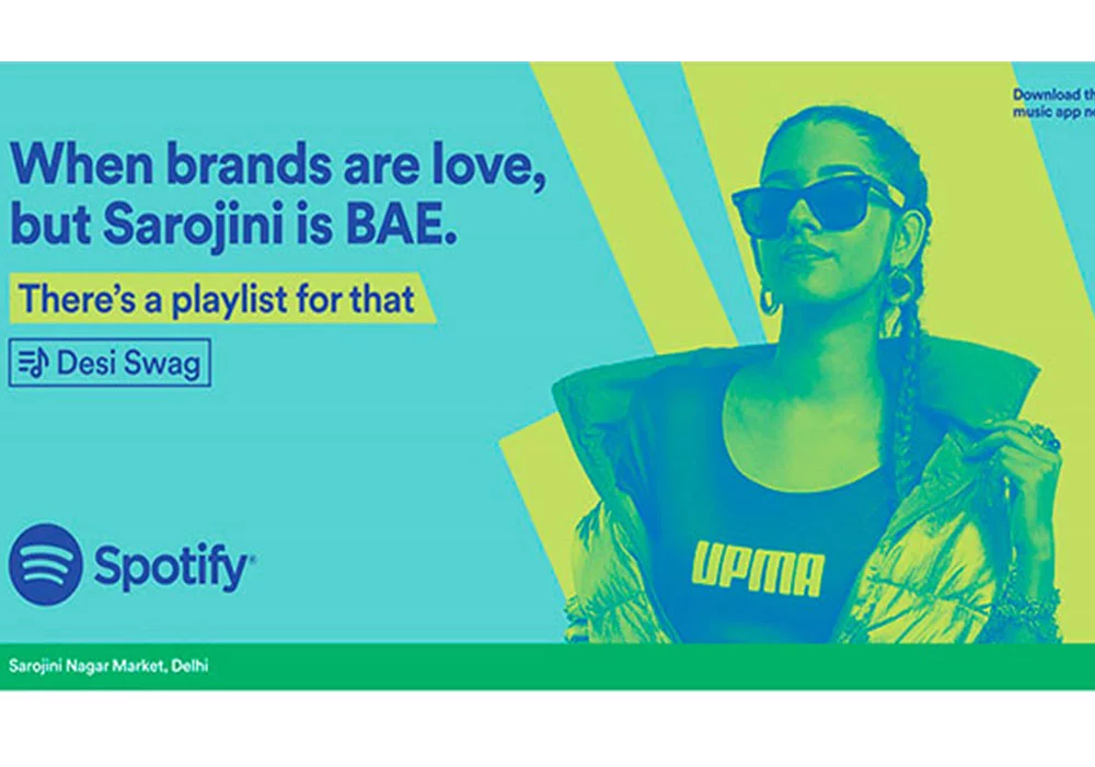 Spotify’s ‘There’s a playlist for that’ campaign featuring sarojini nagar playlist.