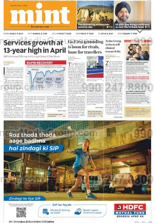 HDFC Mutual Fund Advertising in Mint Newspaper